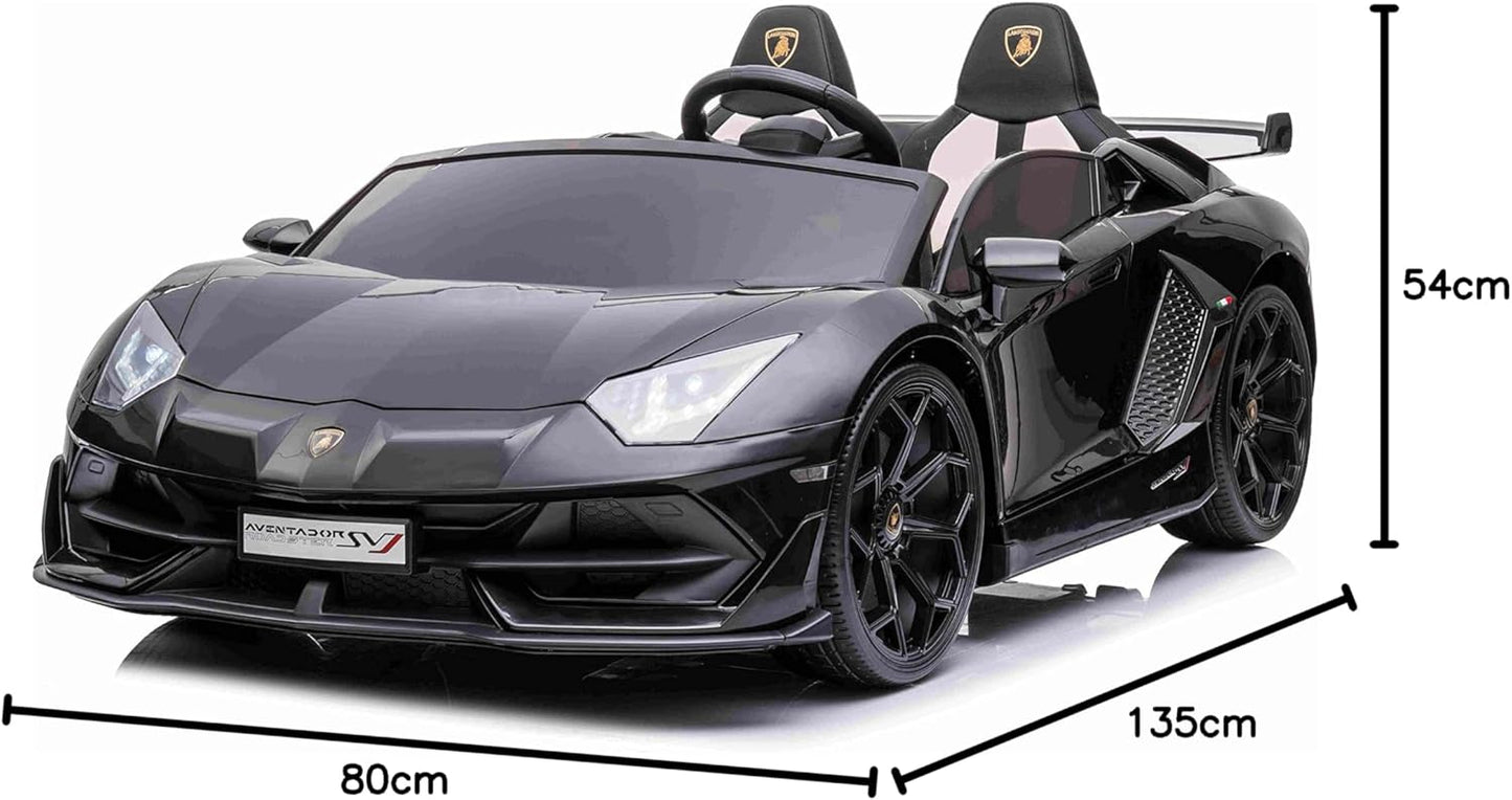 LAMBORGHINI SVJ DRIFT- 24V - 2 SEATER - LEATHER / EVA - BLACK