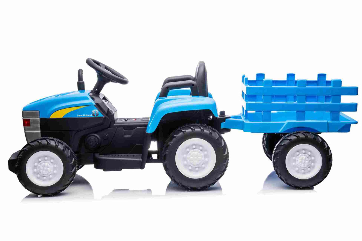 HOLLAND MINI T7 TRACTOR WITH TRAILER - 12V - BLUE