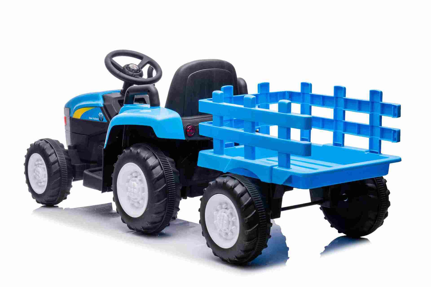 HOLLAND MINI T7 TRACTOR WITH TRAILER - 12V - BLUE