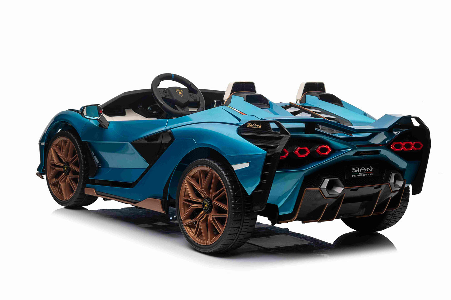 LAMBORGHINI SIAN - 24V - 2 SEATER - 4WD - LEATHER / EVA - PAINT METALLIC BLUE