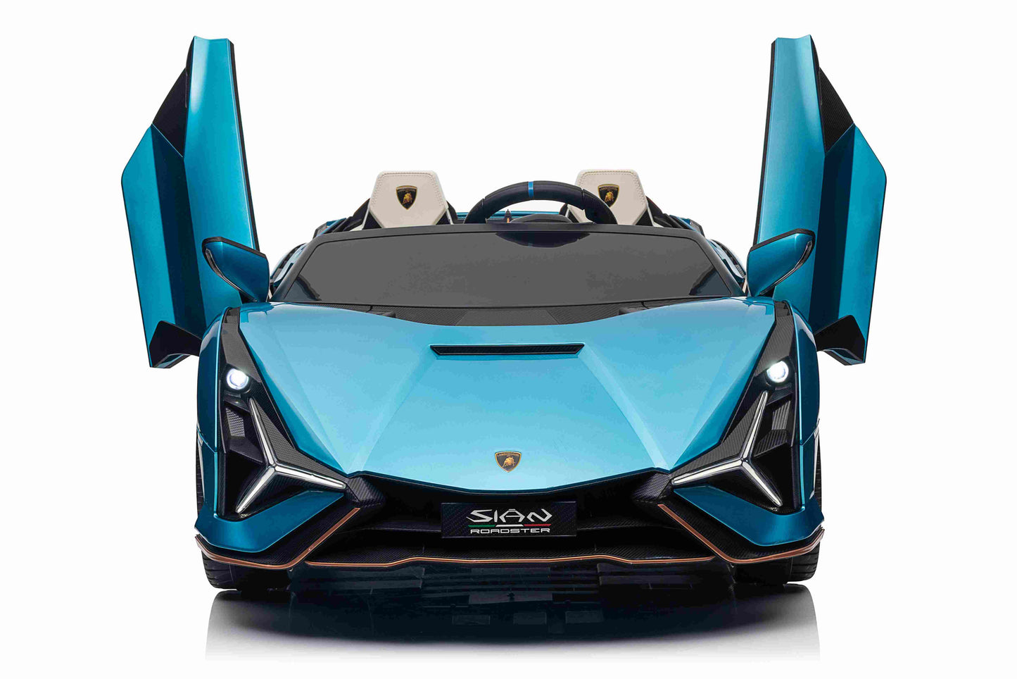 LAMBORGHINI SIAN - 24V - 2 SEATER - 4WD - LEATHER / EVA - PAINT METALLIC BLUE