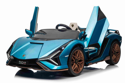 LAMBORGHINI SIAN - 24V - 2 SEATER - 4WD - LEATHER / EVA - PAINT METALLIC BLUE