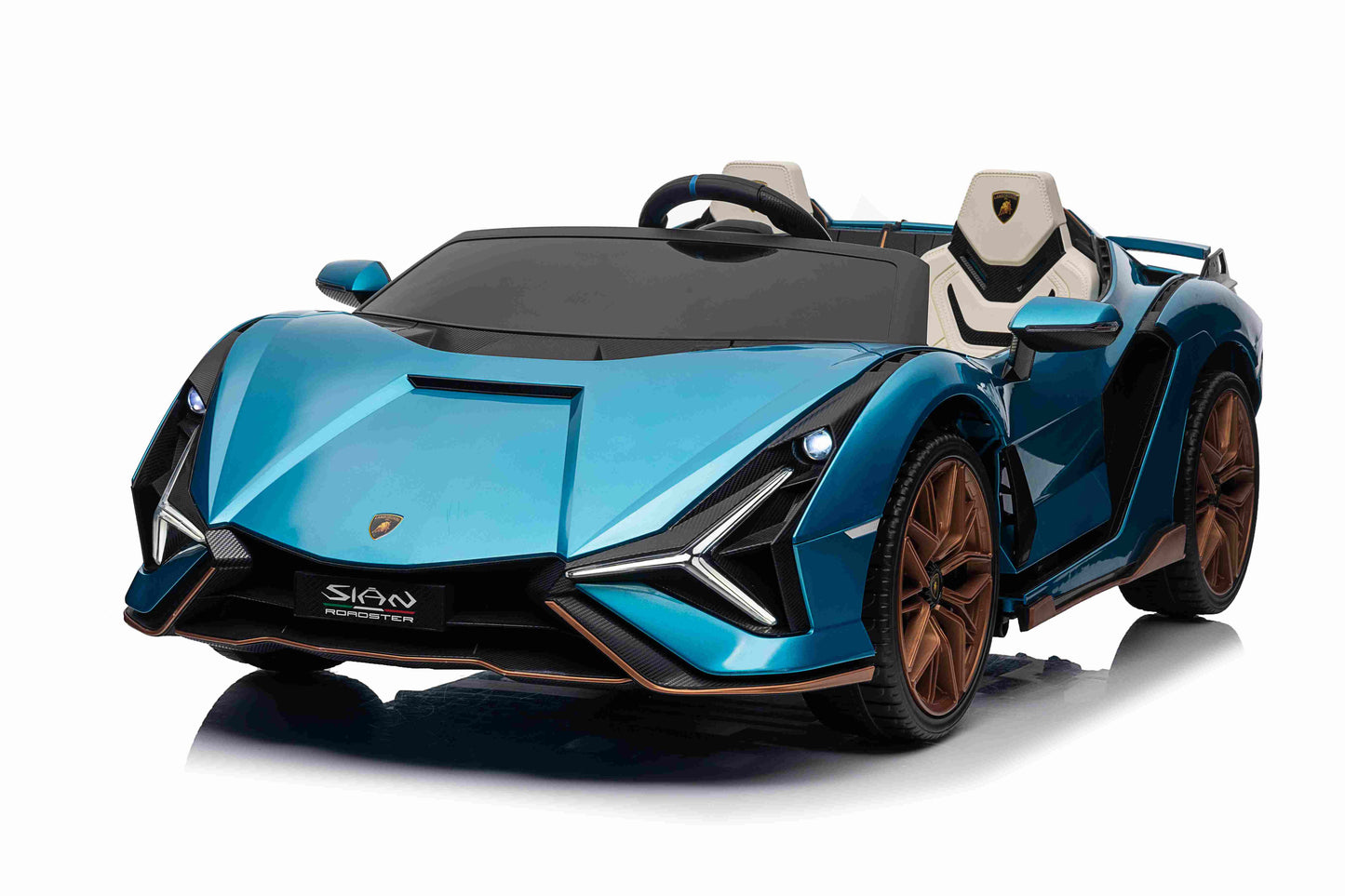 LAMBORGHINI SIAN - 24V - 2 SEATER - 4WD - LEATHER / EVA - PAINT METALLIC BLUE