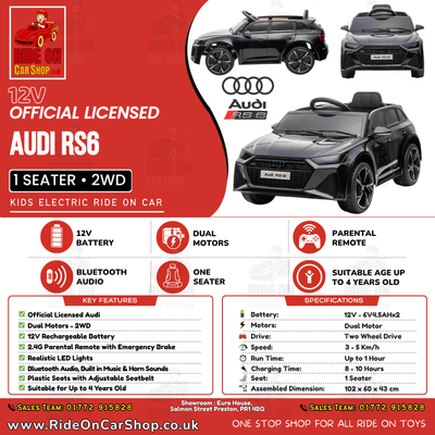 Audi RS 6 Avant GT - Grey | 12V | Parental RC | MP3 | Bluetooth