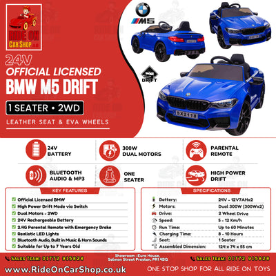 BMW M5 Drift | 24V | Drift | Leather | EVA | Blue