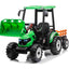 HOLLAND STYLE HIGH ROOF TRACTOR WITH BUCKET & TRAILER - 24V - GREEN