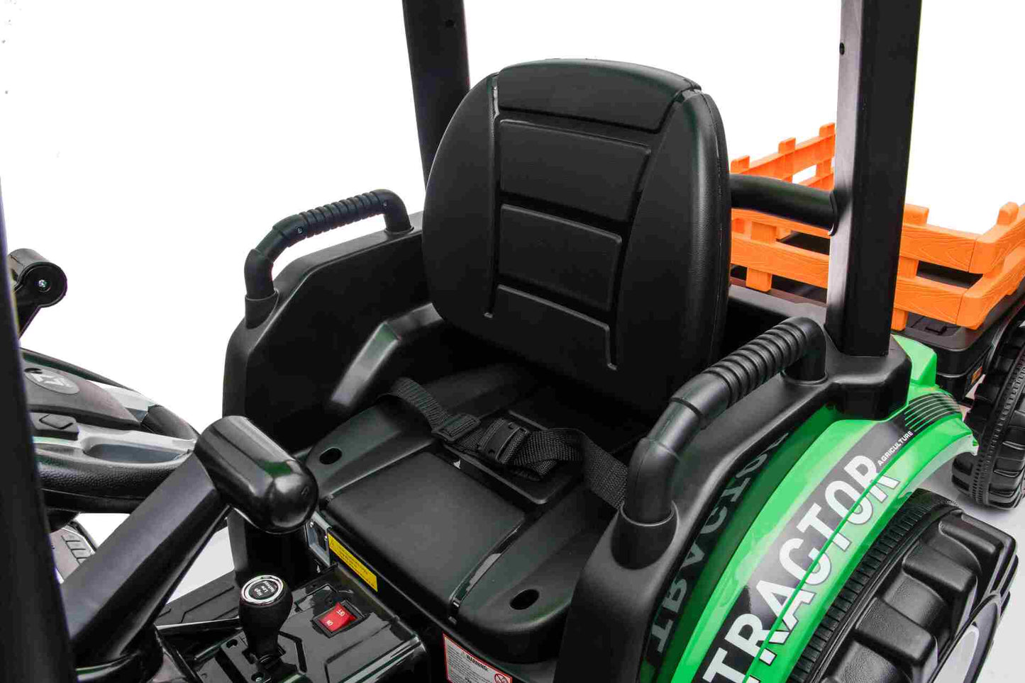 HOLLAND STYLE HIGH ROOF TRACTOR WITH BUCKET & TRAILER - 24V - GREEN