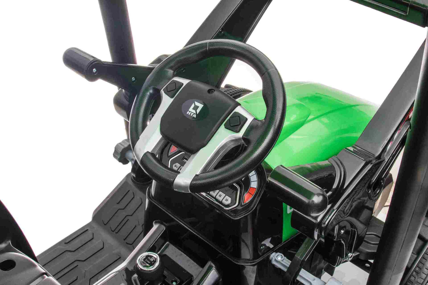 HOLLAND STYLE HIGH ROOF TRACTOR WITH BUCKET & TRAILER - 24V - GREEN