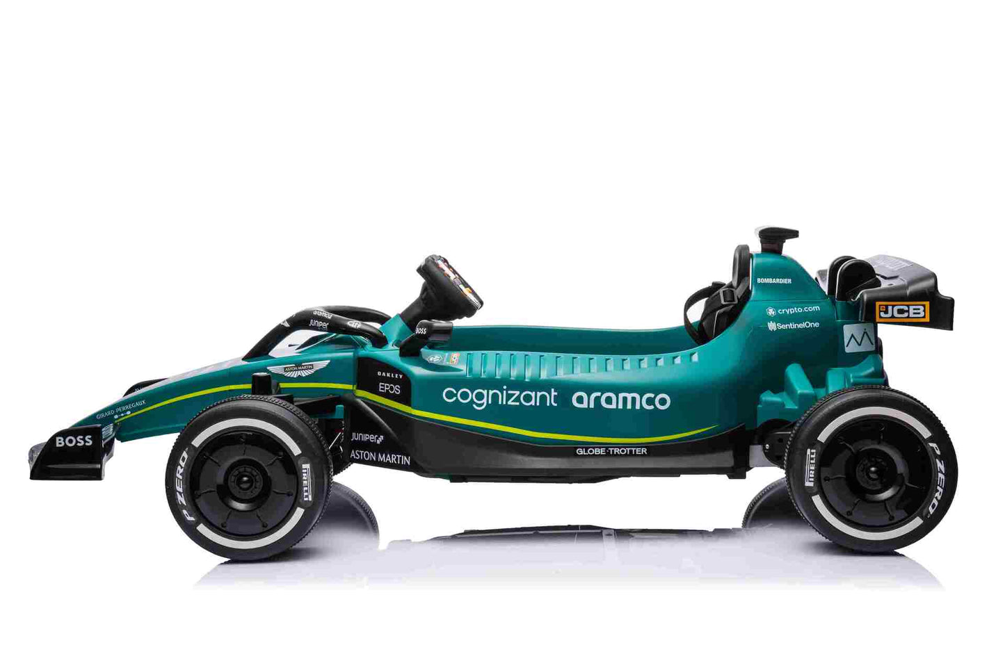 F1 CAR ASTON MARTIN - 24V - 4WD - LEATHER SEAT / EVA - MP3 - GREEN