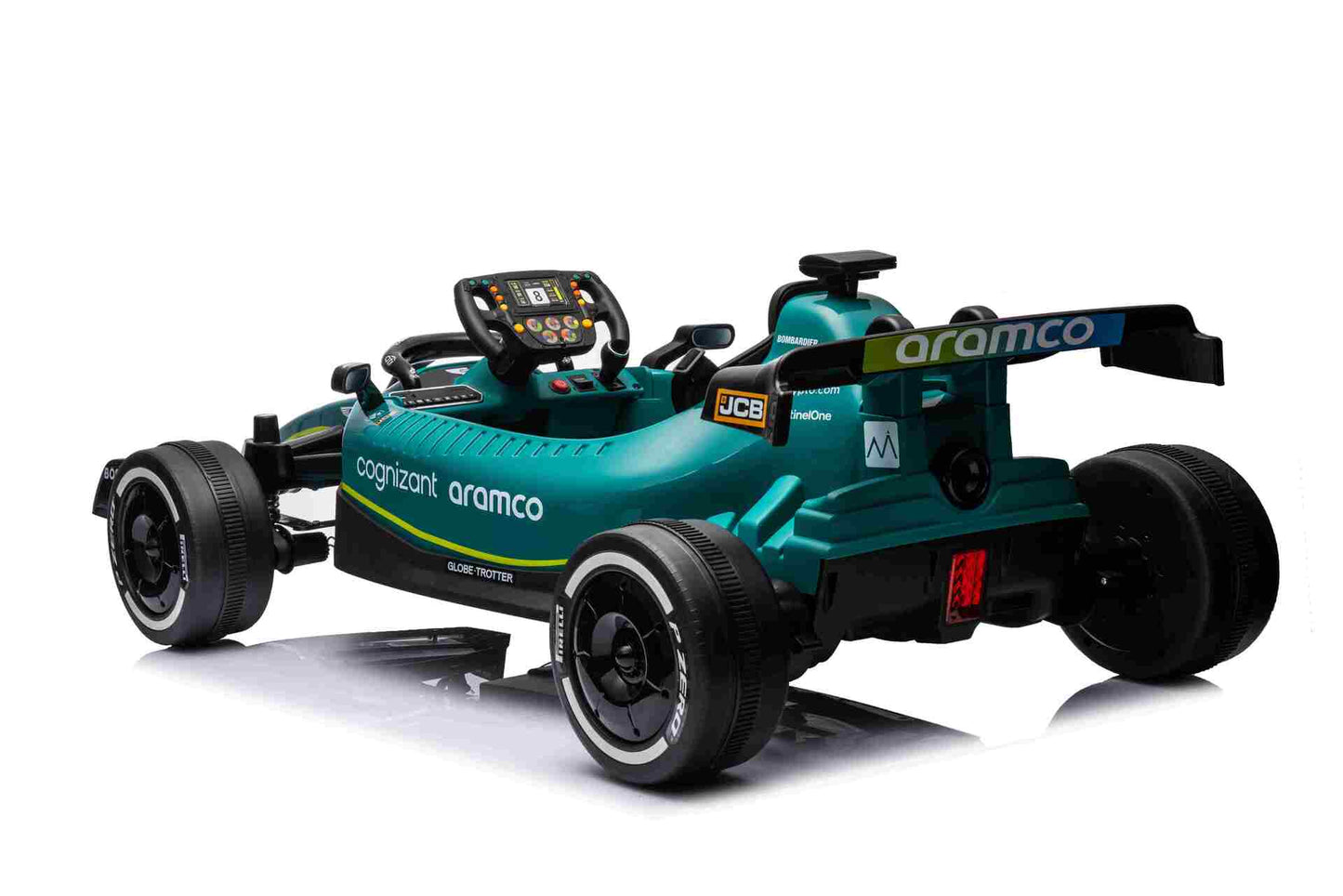 F1 CAR ASTON MARTIN - 24V - 4WD - LEATHER SEAT / EVA - MP3 - GREEN