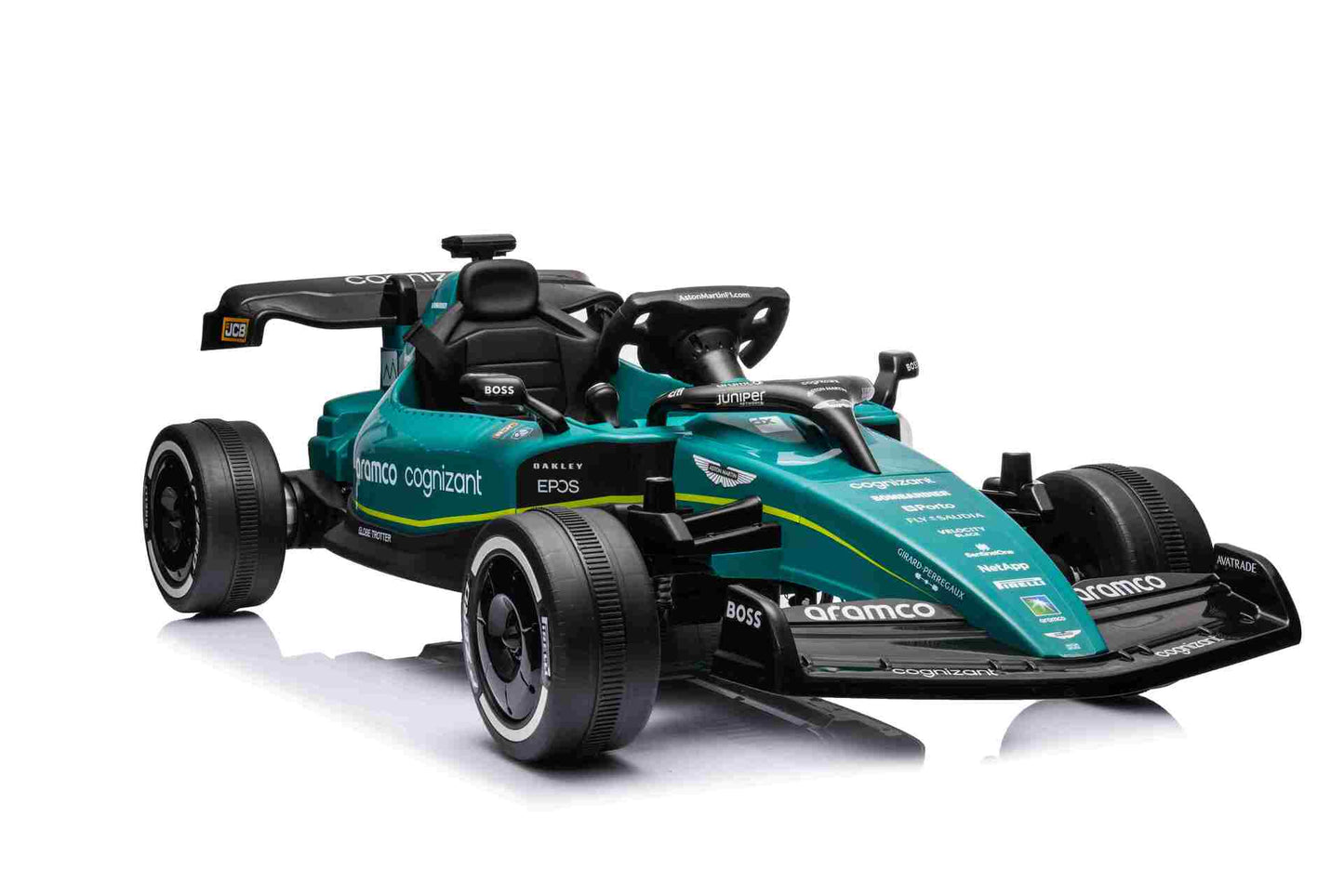 F1 CAR ASTON MARTIN - 24V - 4WD - LEATHER SEAT / EVA - MP3 - GREEN