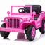 JEEP WILLY VINTAGE 12V CHILDREN'S RIDE ON CAR - LEATHER SEAT - EVA WHEELS - MP3 (PINK)