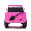 JEEP WILLY VINTAGE 12V CHILDREN'S RIDE ON CAR - LEATHER SEAT - EVA WHEELS - MP3 (PINK)