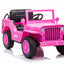 JEEP WILLY VINTAGE 12V CHILDREN'S RIDE ON CAR - LEATHER SEAT - EVA WHEELS - MP3 (PINK)