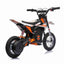 24V SCRAMBLER DIRTBIKE MOTORBIKE - 24V - 250W - LEATHER SEAT / AIR WHEEL - WHITE/ORANGE
