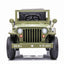 JEEP WILLY VINTAGE 12V CHILDREN'S RIDE ON CAR - LEATHER SEAT - EVA WHEELS - MP3 (OLIVE GREEN)
