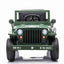 JEEP WILLY VINTAGE 12V CHILDREN'S RIDE ON CAR - LEATHER SEAT - EVA WHEELS - MP3 (ARMY GREEN)