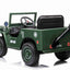 JEEP WILLY VINTAGE 12V CHILDREN'S RIDE ON CAR - LEATHER SEAT - EVA WHEELS - MP3 (ARMY GREEN)