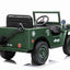 JEEP WILLY VINTAGE 12V CHILDREN'S RIDE ON CAR - LEATHER SEAT - EVA WHEELS - MP3 (ARMY GREEN)