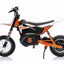 24V SCRAMBLER DIRTBIKE MOTORBIKE - 24V - 250W - LEATHER SEAT / AIR WHEEL - WHITE/ORANGE
