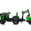 COMBO 24V TRACTOR - 3 IN 1 - MULTI FUNCTION WITH BUCKET, TRAILER, EXCAVATOR - GREEN