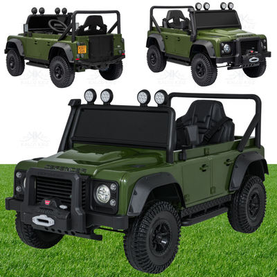 Land Rover Defender 110 SVX Concept Licensed Ride On Car | 24V | Green | Leather Seat | EVA Wheels