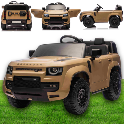 LAND ROVER DEFENDER - OCTA - 24V - 200W -  LEATHER SEAT / EVA - MP3 BLUETOOTH - CHAMPAGNE