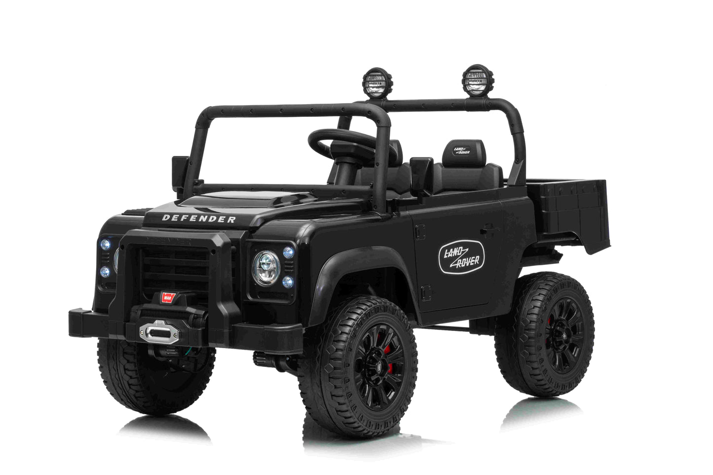LAND ROVER DEFENDER 90 TIPPER - BLACK (24V / Leather Seat / EVA Wheels) - TIPPER