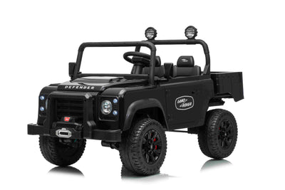 LAND ROVER DEFENDER 90 TIPPER - BLACK (24V / Leather Seat / EVA Wheels) - TIPPER