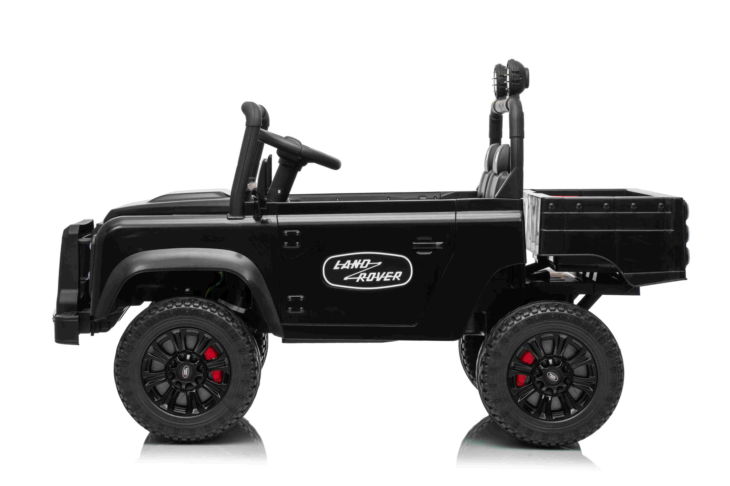LAND ROVER DEFENDER 90 TIPPER - BLACK (24V / Leather Seat / EVA Wheels) - TIPPER