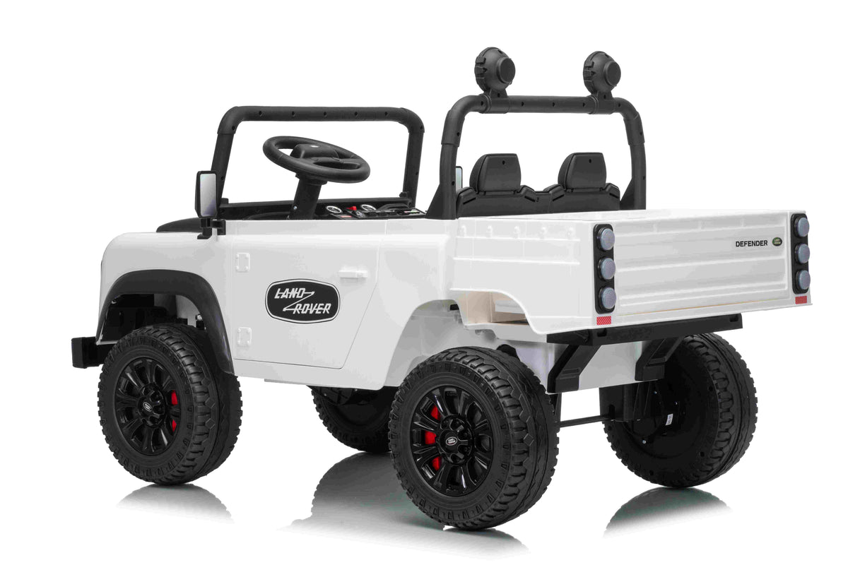 LAND ROVER DEFENDER 90 TIPPER - WHITE (24V / Leather Seat / EVA Wheels) - TIPPER