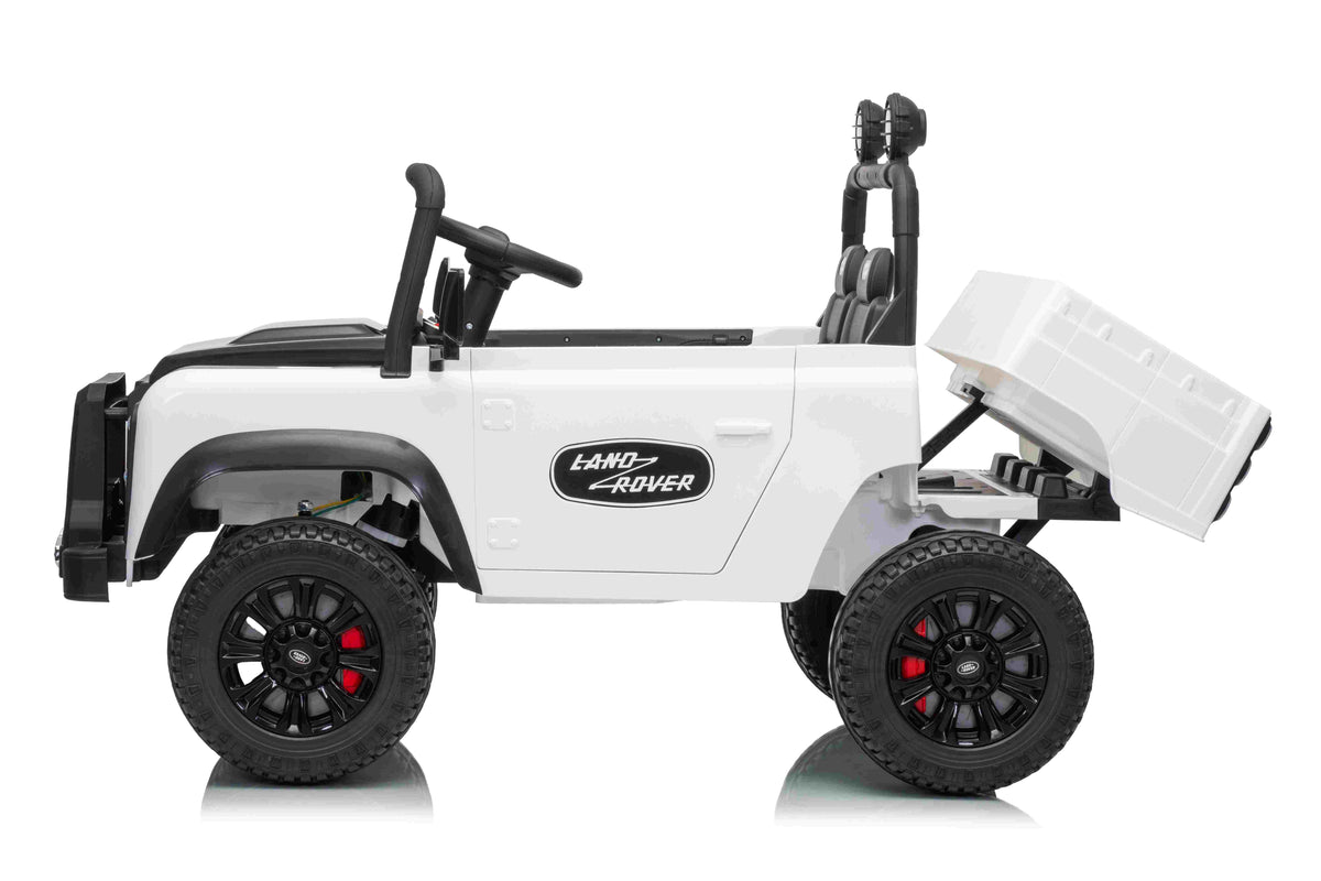 LAND ROVER DEFENDER 90 TIPPER - WHITE (24V / Leather Seat / EVA Wheels) - TIPPER