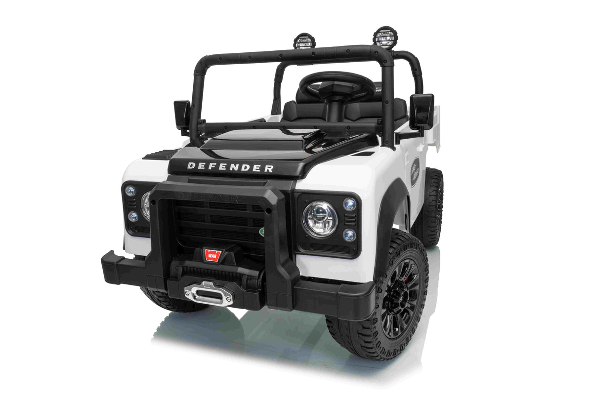 LAND ROVER DEFENDER 90 TIPPER - WHITE (24V / Leather Seat / EVA Wheels) - TIPPER