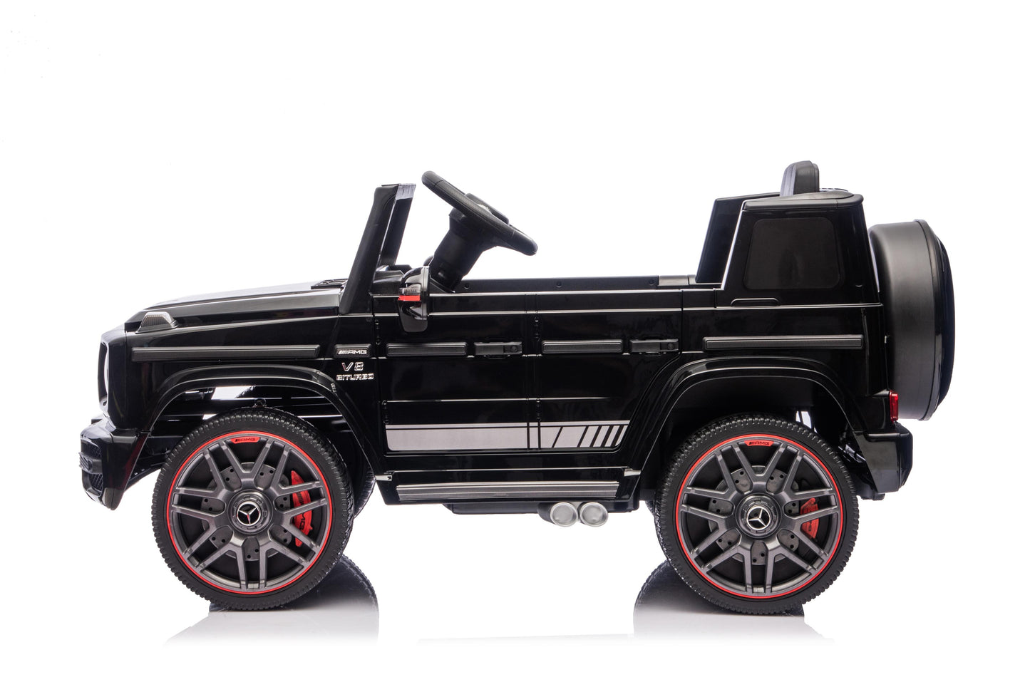 MERCEDES BENZ G63 G WAGON - 12V - LEATHER SEAT / EVA WHEELS - PAINT METALLIC BLACK