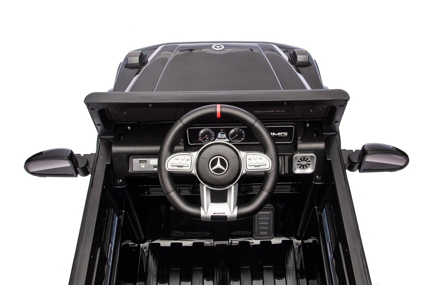 MERCEDES BENZ G63 G WAGON - 12V - LEATHER SEAT / EVA WHEELS - PAINT METALLIC BLACK