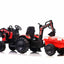 COMBO 24V TRACTOR - 3 IN 1 - MULTI FUNCTION WITH BUCKET, TRAILER, EXCAVATOR - RED
