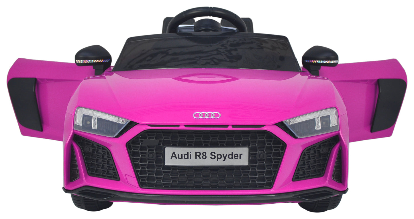 Licensed AUDI R8 Spyder 12V Children’s Ride On Car - MP3 - PINK