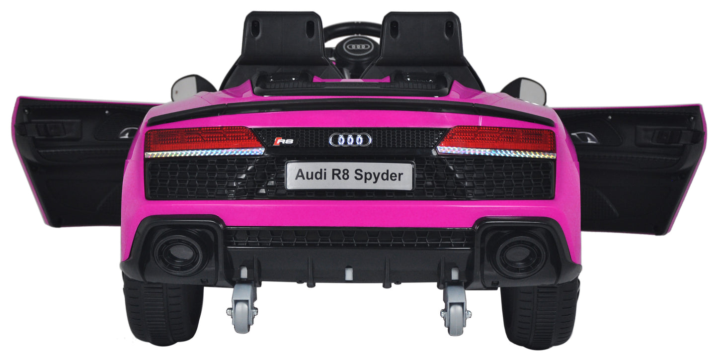 Licensed AUDI R8 Spyder 12V Children’s Ride On Car - MP3 - PINK