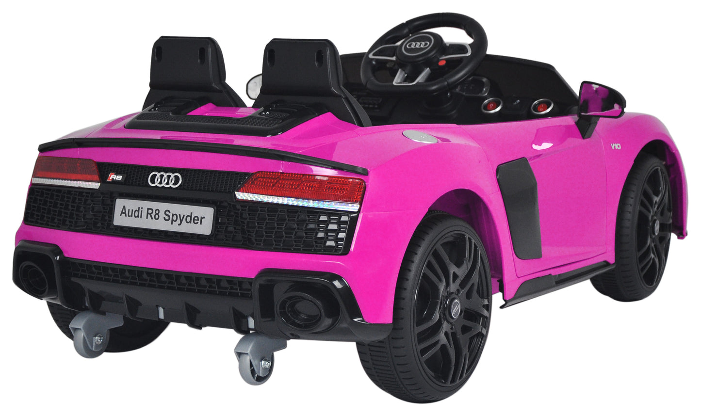 Licensed AUDI R8 Spyder 12V Children’s Ride On Car - MP3 - PINK