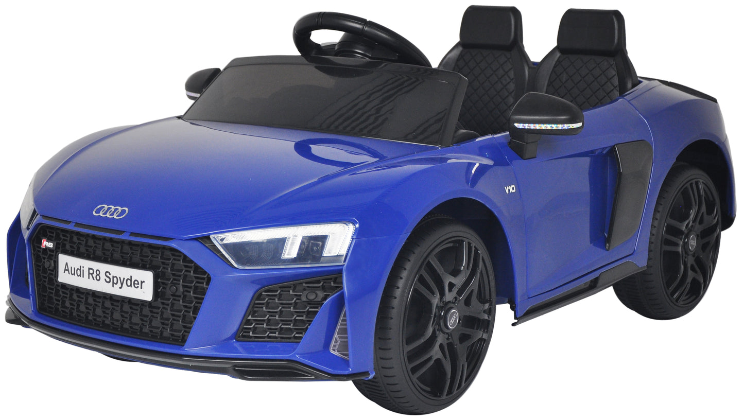 Licensed AUDI R8 Spyder 12V Children’s Ride On Car - MP3 - BLUE
