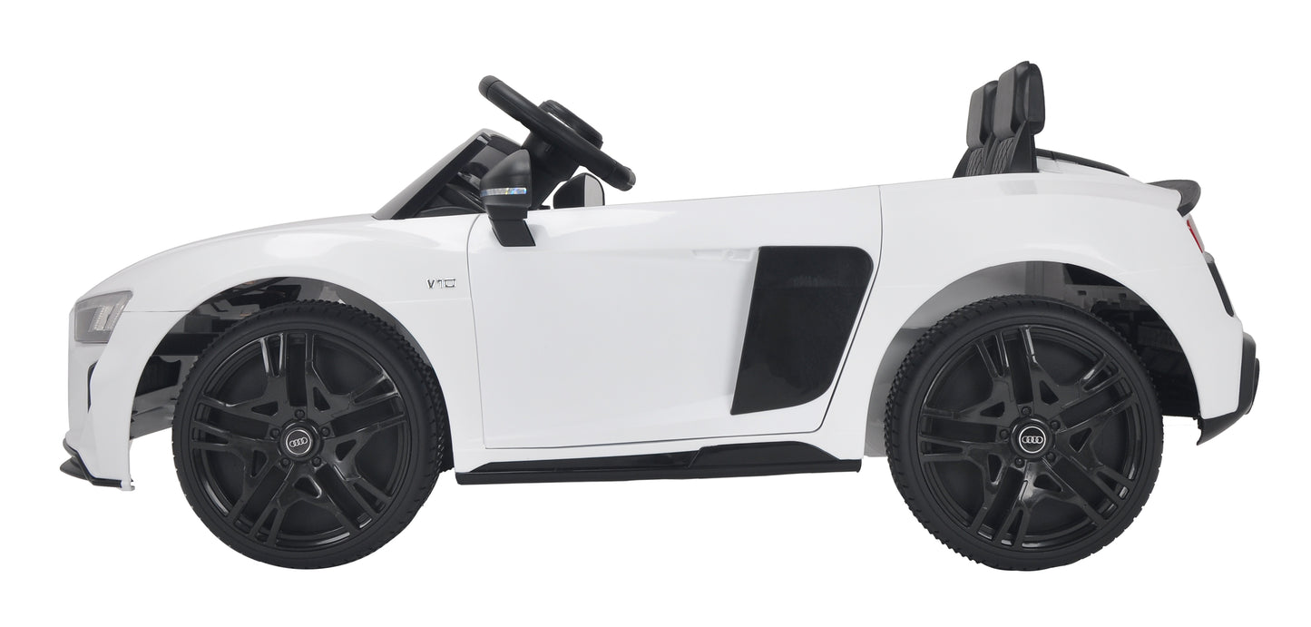 Licensed AUDI R8 Spyder 12V Children’s Ride On Car - MP3 - WHITE